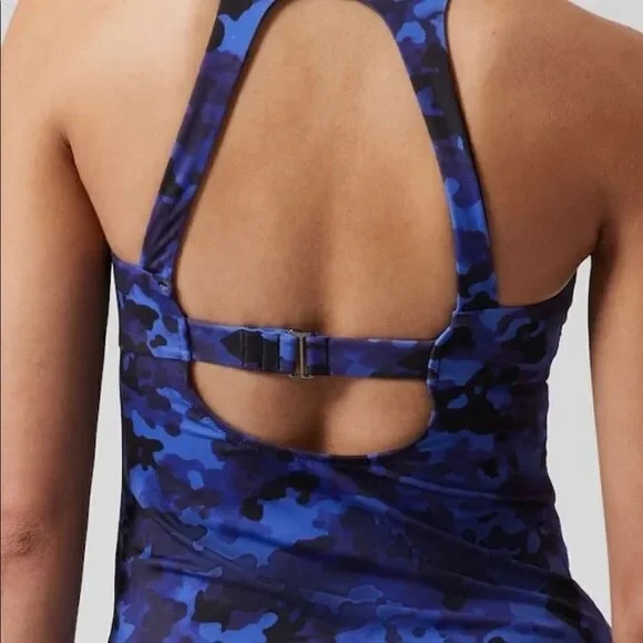 Athleta Blue Camo Women's Swim Top - Picture 3 of 8